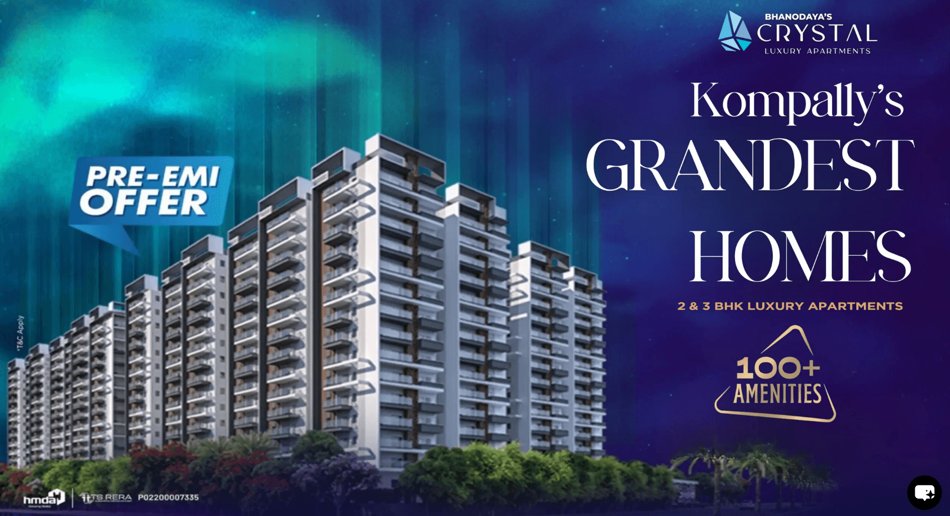 Crystal - 2 & 3 BHK Luxury Apartments at Gundlapochampally